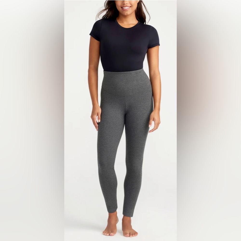 Yummie Tummie By Heather Thompson Milan Dark  Gray Heathered Leggings Size M